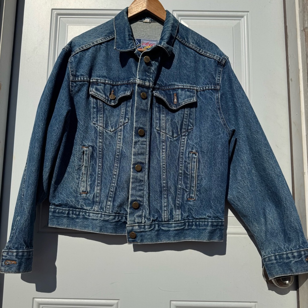 Vintage 80s Chic Blue Jean jacket Women’s Old School Retro USA Size Medium